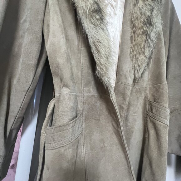 Vintage Collection D'Artisan by The Leather Ranch Tan Leather Coat, Size S - Picture 7 of 13